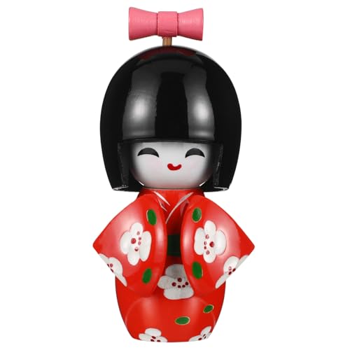 Didiseaon Japanische Kimonos Puppe aus Holz Traditionelles Japanisches Handgefertigte Figur mit Glatter Oberfläche für Japanliebhaber Lebendige Farben für Ihre von Didiseaon