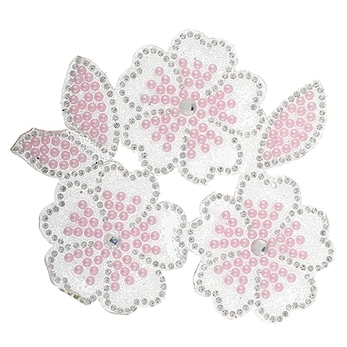 Didiseaon Kleiderflicken reparieren Applikationen drücken Flecken Patch Strasssteine bügelei aufbügelflicken Kleidung Verzierung bügeln Blumenförmiger Aufnäher Strass-Applikation Harz Rosa von Didiseaon