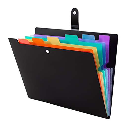 Didiseaon Mappe ordner aktenkoffer aktentaschen ordnee folder Papier Organ mit Deckel Inhaber erweiterbar Büro Akkordeon-Datei Dateitasche Aktentasche sortieren mehrlagige Aktentasche Black von Didiseaon