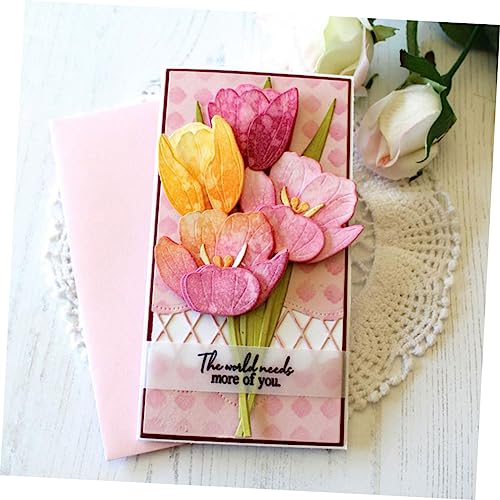 Didiseaon Metall Stanzform Tulpenblätter aus Langlebig und Formstabil für Scrapbooking Kartenherstellung DIY Bastelprojekte Kreative Stanzschablone für Papierkunst von Didiseaon