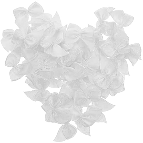 Didiseaon Mini-Weiße Schleifen 60 Stück Satinschleife Vintage Weiches Haar Blumenschleifen Für Diy-Projekte Applikationen Nähen Scrapbooking Geschenkverpackung von Didiseaon