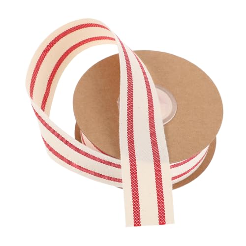 Didiseaon Rustikales Blumenarrangementband: 2,5 Cm/10 Yards Natürliches Baumwollstreifenband – Bio-dekorationsrolle Für Hochzeitsmittelstücke Und Heimdekoration von Didiseaon