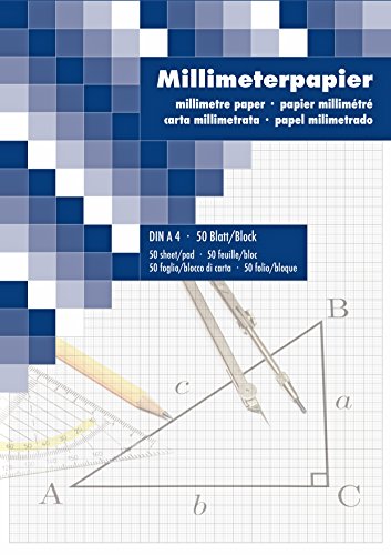 Millimeterpapier Zeichenblock technisches Zeichnen 50 Blatt DIN A4 2ér Pack von Die Kalenderversender
