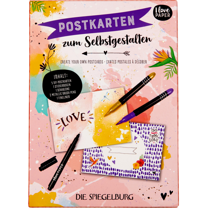 Postkarten-Bastel-Set I Love Paper von Die Spiegelburg