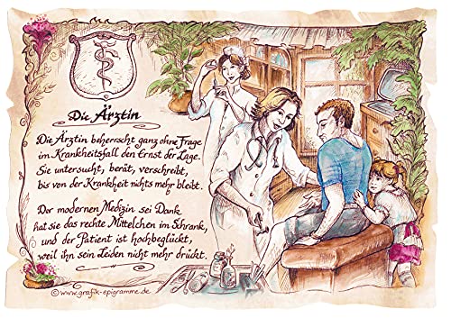Die Staffelei Geschenk Ärztin/Witziges Gedicht mit liebevoller Zeichnung auf hochwertigem Papier/besondere Geschenkidee für die Ärztin Die Staffelei Geschenk Ärztin/Witziges Gedicht mit liebevoller Zeichnung auf hochwertigem Papier/besondere Geschenkidee für die Ärztin von Die Staffelei