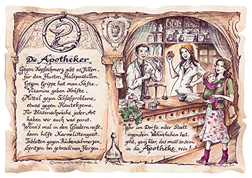 Die Staffelei Geschenk Apotheker/Witziges Gedicht mit liebevoller Zeichnung auf hochwertigem Papier/besondere Geschenkidee für den Apotheker Die Staffelei Geschenk Apotheker/Witziges Gedicht mit liebevoller Zeichnung auf hochwertigem Papier/besondere Geschenkidee für den Apotheker von Die Staffelei