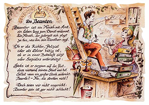 Die Staffelei Geschenk Beamte/Witziges Gedicht mit liebevoller Zeichnung auf hochwertigem Papier/besondere Geschenkidee für die Beamten Die Staffelei Geschenk Beamte/Witziges Gedicht mit liebevoller Zeichnung auf hochwertigem Papier/besondere Geschenkidee für die Beamten von Die Staffelei