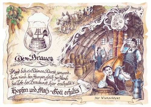 Die Staffelei Geschenk Brauer/Witziges Gedicht mit liebevoller Zeichnung auf hochwertigem Papier/besondere Geschenkidee für den Brauer (mit Wunschtext) von Die Staffelei