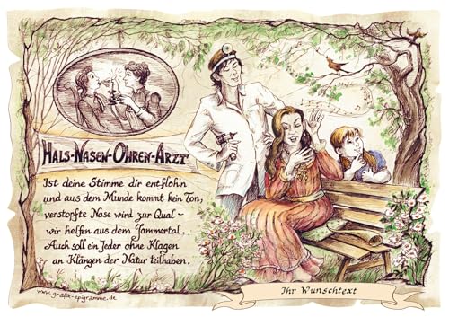 Die Staffelei Geschenk HNO/Witziges Gedicht mit liebevoller Zeichnung auf hochwertigem Papier/besondere Geschenkidee für den HNO-Arzt (A4 (29,7cm x 21cm), personalisiert) Die Staffelei Geschenk HNO/Witziges Gedicht mit liebevoller Zeichnung auf hochwertigem Papier/besondere Geschenkidee für den HNO-Arzt (A4 (29,7cm x 21cm), personalisiert) von Die Staffelei