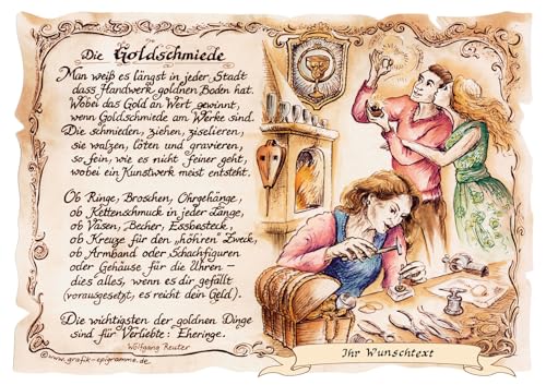 Die Staffelei Geschenk Goldschmied/Witziges Gedicht mit liebevoller Zeichnung auf hochwertigem Papier/besondere Geschenkidee für den Goldschmied (mit Wunschtext) Die Staffelei Geschenk Goldschmied/Witziges Gedicht mit liebevoller Zeichnung auf hochwertigem Papier/besondere Geschenkidee für den Goldschmied (mit Wunschtext) von Die Staffelei