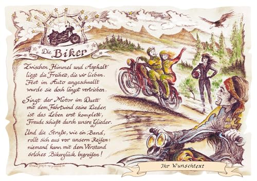 Die Staffelei Geschenk Biker/Witziges Gedicht mit liebevoller Zeichnung auf hochwertigem Papier/besondere Geschenkidee für den Biker (mit Wunschtext) Die Staffelei Geschenk Biker/Witziges Gedicht mit liebevoller Zeichnung auf hochwertigem Papier/besondere Geschenkidee für den Biker (mit Wunschtext) von Die Staffelei