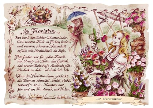 Die Staffelei Geschenk Floristin/Witziges Gedicht mit liebevoller Zeichnung auf hochwertigem Papier/besondere Geschenkidee für die Floristin Die Staffelei Geschenk Floristin/Witziges Gedicht mit liebevoller Zeichnung auf hochwertigem Papier/besondere Geschenkidee für die Floristin von Die Staffelei