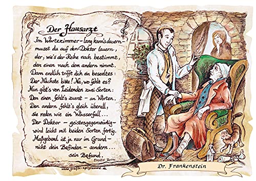 Die Staffelei Geschenk Karte A4 Hausarzt Doktor Arzt Zeichnung Color, mit Personalisierung von Die Staffelei