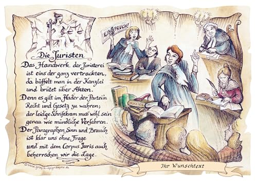 Die Staffelei Geschenk Juristen/Witziges Gedicht mit liebevoller Zeichnung auf hochwertigem Papier/besondere Geschenkidee für den Juristen Die Staffelei Geschenk Juristen/Witziges Gedicht mit liebevoller Zeichnung auf hochwertigem Papier/besondere Geschenkidee für den Juristen von Die Staffelei