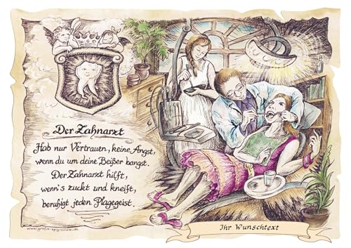 Die Staffelei Geschenk Zahnarzt/Witziges Gedicht mit liebevoller Zeichnung auf hochwertigem Papier/besondere Geschenkidee für den Zahnarzt (mit Wunschtext) Die Staffelei Geschenk Zahnarzt/Witziges Gedicht mit liebevoller Zeichnung auf hochwertigem Papier/besondere Geschenkidee für den Zahnarzt (mit Wunschtext) von Die Staffelei