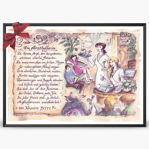 Die Staffelei Geschenk Arzthelferin/Witziges Gedicht mit liebevoller Zeichnung auf hochwertigem Papier/besondere Geschenkidee für die Arzthelferin Die Staffelei Geschenk Arzthelferin/Witziges Gedicht mit liebevoller Zeichnung auf hochwertigem Papier/besondere Geschenkidee für die Arzthelferin von Die Staffelei