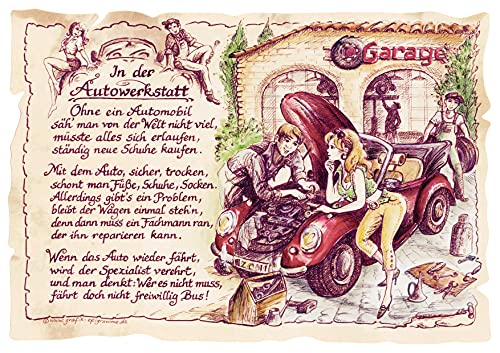Die Staffelei Geschenk Autowerkstatt/Witziges Gedicht mit liebevoller Zeichnung auf hochwertigem Papier/besondere Geschenkidee für die Autowerkstatt Die Staffelei Geschenk Autowerkstatt/Witziges Gedicht mit liebevoller Zeichnung auf hochwertigem Papier/besondere Geschenkidee für die Autowerkstatt von Die Staffelei