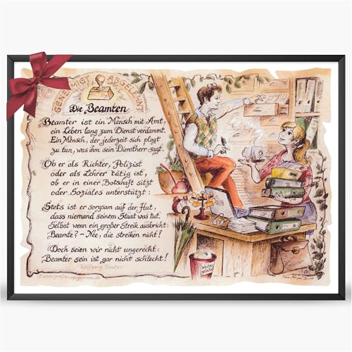 Die Staffelei Geschenk Beamte/Witziges Gedicht mit liebevoller Zeichnung auf hochwertigem Papier/besondere Geschenkidee für die Beamten Die Staffelei Geschenk Beamte/Witziges Gedicht mit liebevoller Zeichnung auf hochwertigem Papier/besondere Geschenkidee für die Beamten von Die Staffelei