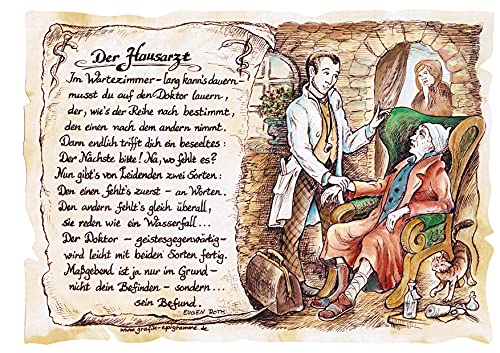 Die Staffelei Geschenk Hausarzt/Witziges Gedicht mit liebevoller Zeichnung auf hochwertigem Papier/besondere Geschenkidee für den Hausarzt Die Staffelei Geschenk Hausarzt/Witziges Gedicht mit liebevoller Zeichnung auf hochwertigem Papier/besondere Geschenkidee für den Hausarzt von Die Staffelei