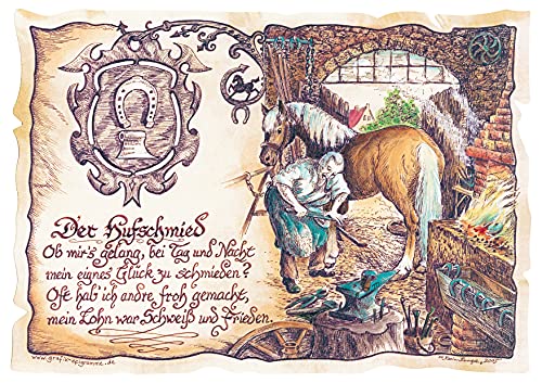 Die Staffelei Geschenk Hufschmied/Witziges Gedicht mit liebevoller Zeichnung auf hochwertigem Papier/besondere Geschenkidee für den Hufschmied Die Staffelei Geschenk Hufschmied/Witziges Gedicht mit liebevoller Zeichnung auf hochwertigem Papier/besondere Geschenkidee für den Hufschmied von Die Staffelei