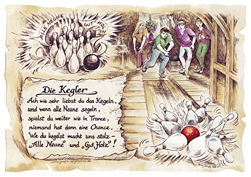 Die Staffelei Geschenk Kegler/Witziges Gedicht mit liebevoller Zeichnung auf hochwertigem Papier/besondere Geschenkidee für den Kegler Die Staffelei Geschenk Kegler/Witziges Gedicht mit liebevoller Zeichnung auf hochwertigem Papier/besondere Geschenkidee für den Kegler von Die Staffelei
