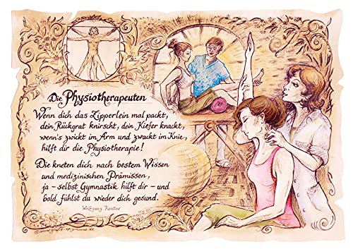 Die Staffelei Geschenk Physiotherapeuten/Witziges Gedicht mit liebevoller Zeichnung auf hochwertigem Papier/besondere Geschenkidee für die Physiotherapie Die Staffelei Geschenk Physiotherapeuten/Witziges Gedicht mit liebevoller Zeichnung auf hochwertigem Papier/besondere Geschenkidee für die Physiotherapie von Die Staffelei