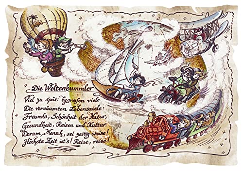 Die Staffelei Geschenk Weltenbummler/Witziges Gedicht mit liebevoller Zeichnung auf hochwertigem Papier/besondere Geschenkidee für den Weltenbummler Die Staffelei Geschenk Weltenbummler/Witziges Gedicht mit liebevoller Zeichnung auf hochwertigem Papier/besondere Geschenkidee für den Weltenbummler von Die Staffelei