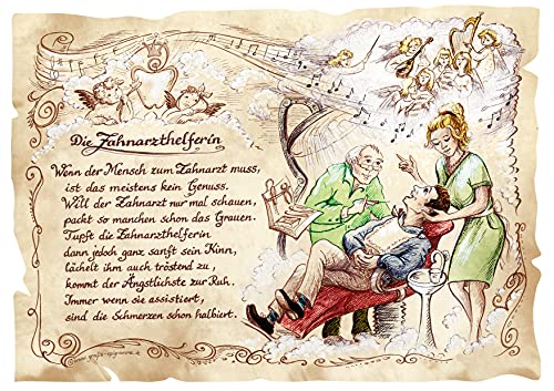 Die Staffelei Geschenk Zahnarzthelferin/Witziges Gedicht mit liebevoller Zeichnung auf hochwertigem Papier/besondere Geschenkidee für die Zahnarzthelferin Die Staffelei Geschenk Zahnarzthelferin/Witziges Gedicht mit liebevoller Zeichnung auf hochwertigem Papier/besondere Geschenkidee für die Zahnarzthelferin von Die Staffelei