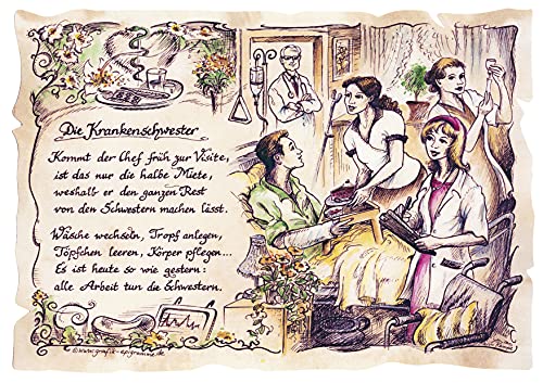 Die Staffelei Geschenk Krankenschwester Pflegerin Arzthelferin Arzt Doktor Geschenke Gedicht (A4 (29,7cm x 21cm), nicht personalisiert) von Die Staffelei