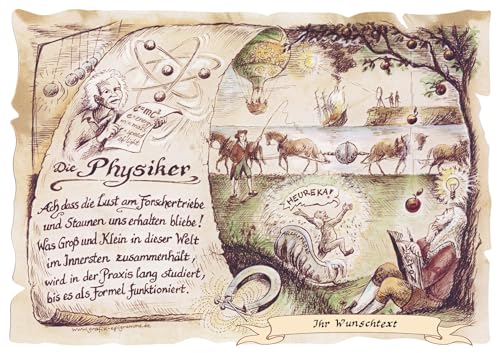 Die Staffelei Geschenk Physiker/Witziges Gedicht mit liebevoller Zeichnung auf hochwertigem Papier/besondere Geschenkidee für den Physiker von Die Staffelei