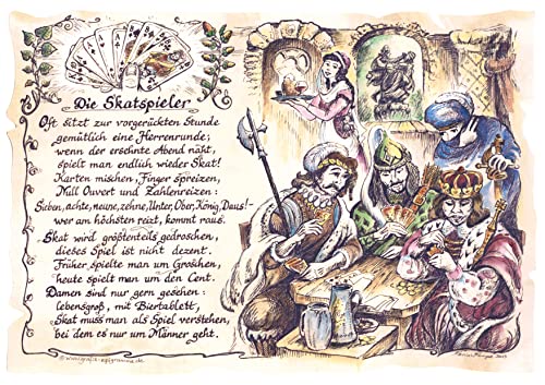 Die Staffelei Geschenk Skatspieler/Witziges Gedicht mit liebevoller Zeichnung auf hochwertigem Papier/besondere Geschenkidee für den Skatspieler Die Staffelei Geschenk Skatspieler/Witziges Gedicht mit liebevoller Zeichnung auf hochwertigem Papier/besondere Geschenkidee für den Skatspieler von Die Staffelei