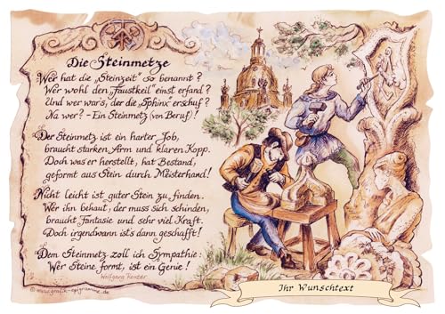 Die Staffelei Geschenk Steinmetz/Witziges Gedicht mit liebevoller Zeichnung auf hochwertigem Papier/besondere Geschenkidee für den Steinmetz Die Staffelei Geschenk Steinmetz/Witziges Gedicht mit liebevoller Zeichnung auf hochwertigem Papier/besondere Geschenkidee für den Steinmetz von Die Staffelei