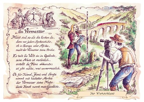 Die Staffelei Geschenk Vermesser/Witziges Gedicht mit liebevoller Zeichnung auf hochwertigem Papier/besondere Geschenkidee für den Vermesser Die Staffelei Geschenk Vermesser/Witziges Gedicht mit liebevoller Zeichnung auf hochwertigem Papier/besondere Geschenkidee für den Vermesser von Die Staffelei