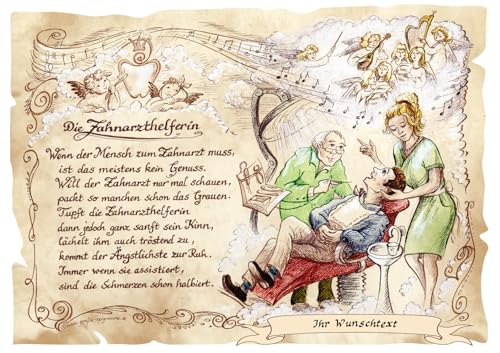 Die Staffelei Geschenk Zahnarzthelferin/Witziges Gedicht mit liebevoller Zeichnung auf hochwertigem Papier/besondere Geschenkidee für die Zahnarzthelferin Die Staffelei Geschenk Zahnarzthelferin/Witziges Gedicht mit liebevoller Zeichnung auf hochwertigem Papier/besondere Geschenkidee für die Zahnarzthelferin von Die Staffelei