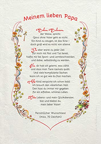Die Staffelei Geschenkkarte Mein lieber Papa Urkunde A4 / Witziges Gedicht auf hochwertigem Papier/besondere Geschenkidee für den Papa Die Staffelei Geschenkkarte Mein lieber Papa Urkunde A4 / Witziges Gedicht auf hochwertigem Papier/besondere Geschenkidee für den Papa von Die Staffelei