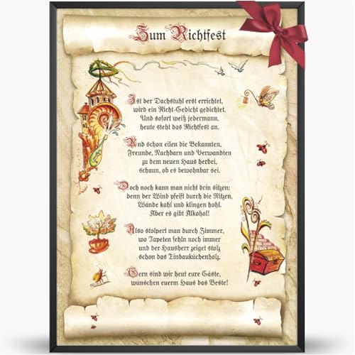 Die Staffelei Geschenkkarte zum Richtfest Urkunde A4 / Witziges Gedicht auf hochwertigem Papier/besondere Geschenkidee für die Hausbauer Die Staffelei Geschenkkarte zum Richtfest Urkunde A4 / Witziges Gedicht auf hochwertigem Papier/besondere Geschenkidee für die Hausbauer von Die Staffelei