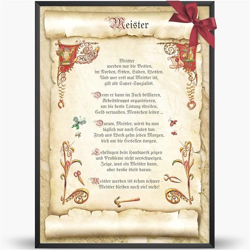 Die Staffelei Glückwunschkarte für den Meister Urkunde A4 / Witziges Gedicht auf hochwertigem Papier/besondere Geschenkidee Die Staffelei Glückwunschkarte für den Meister Urkunde A4 / Witziges Gedicht auf hochwertigem Papier/besondere Geschenkidee von Die Staffelei