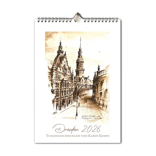 Die Staffelei KALENDER 2025 / Kunstkalender A4 / Zeichnungen/hochwertiges 250g Papier, Spiralbindung/besondere Geschenkidee für das neue Jahr (Dresden, Tusche-Zeichnungen) von Die Staffelei
