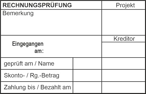 Holzstempel Kontierungsstempel, das Datum manuell eintragen – Custom- (85x55 mm) in verschiedenen Ausführungen, Büro, Buchungsstempel, Kontierungsstempel von Die Stempel GmbH