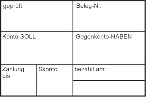 Holzstempel Kontierungsstempel mit Stempelkissen – Custom- (60x40 mm) in verschiedenen Ausführungen, Büro, Buchungsstempel, Holz, Firmenstempel von Die Stempel GmbH