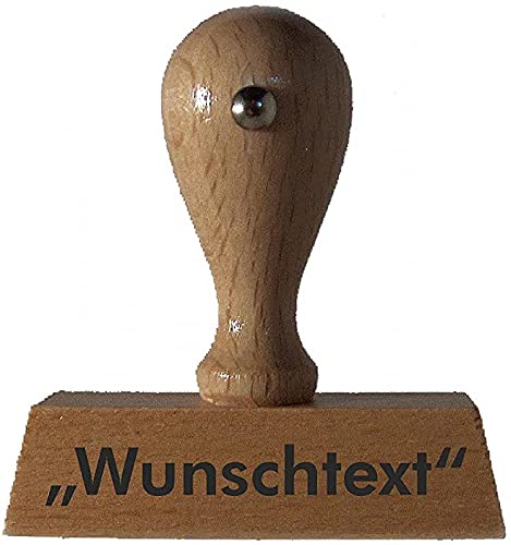 Holzstempel mit individueller Textplatte, Wunschtext, einzeilig, 4cm, gleich online gestalten von Die Stempel GmbH