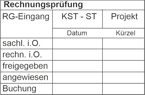 Kontierungsstempel vom Kaufhaus2010 – als Holzstempel mit Stempelkissen– Custom- (60x40 mm) in verschiedenen Ausführungen, Büro, Buchungsstempel, Firmenstempel von Die Stempel GmbH