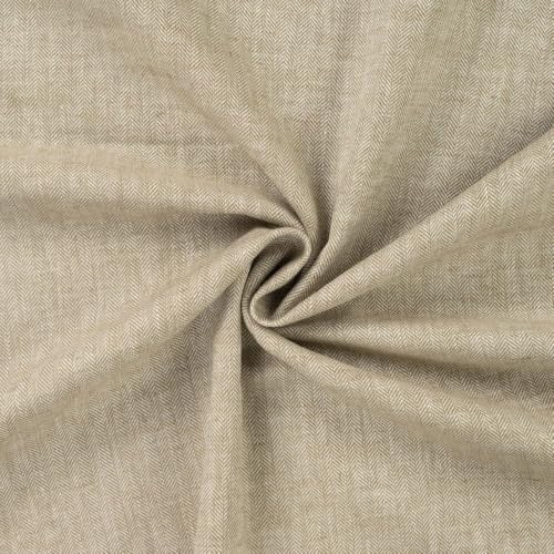 Baumwoll-Leinen Leinenstoff Herringbone | Fischgrät | Leinenstoff | 3 Farben | ab 50x140cm | Meterware (olive) von Die Stofftante