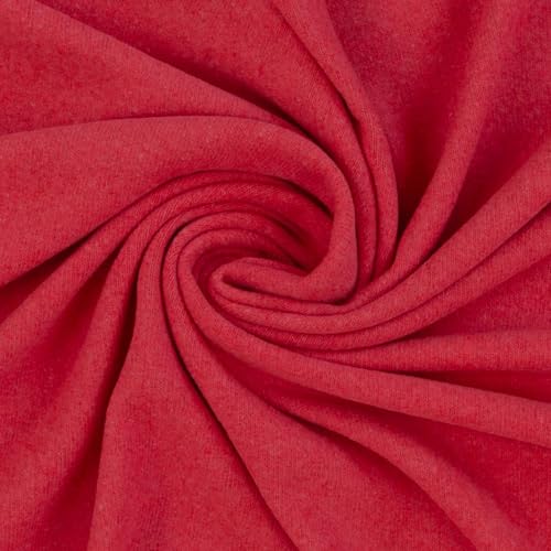 Baumwollstrick BONO | angerauhter Strickstoff | Made in Italy | ab 50cm | Ökotex zertifiziert (pink) von Die Stofftante