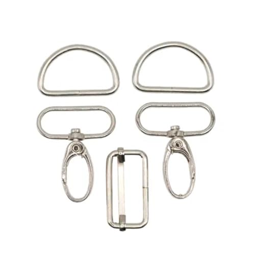 Die Stofftante Taschen-Zubehör-Set | für 30 mm breite Gurtbänder | 4 Farben (nickel) von Die Stofftante