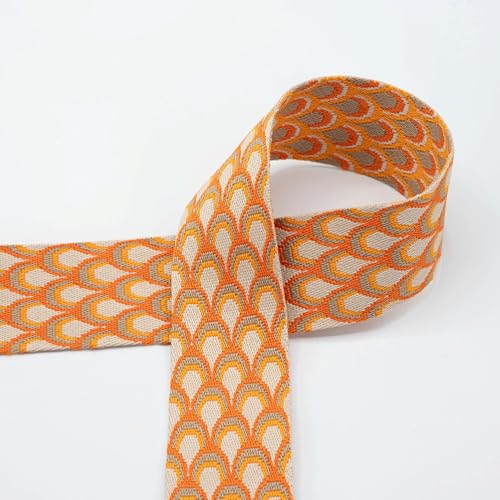 Doppelseitig gewebtes Gurtband Doubleface – 50 mm breit – 100% Polyester, Meterware ab 1 m – Strapazierfähiges Taschengurtband für Rucksäcke, Taschen & DIY, 6 Farben (orange) von Die Stofftante