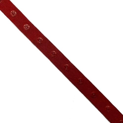 Druckknopfband Knopf-Band Bodyverschluß | 2,5 cm Knopfabstand | 18 mm breit | Meterware | ab 1 m (bordeaux) von Die Stofftante