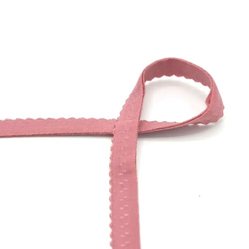 Elastisches Einfaßband | Schrägband | Gummiband für Unterwäsche | 12 mm | viele Farben | Preis gilt für 1 m | Meterware (old pink) von Die Stofftante