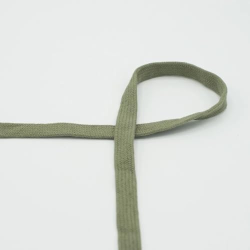 Flachkordel/Hoodiekordel / 15 mm/Baumwolle / 1 m/Meterware/viele Farben (Khaki) von Die Stofftante