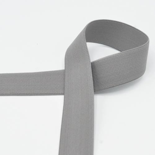 Gummiband 25 mm breit | farbig | ab 2 m | Meterware (grey) von Die Stofftante